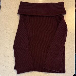 H&M Off-Shoulder Oversized Burgundy Sweater